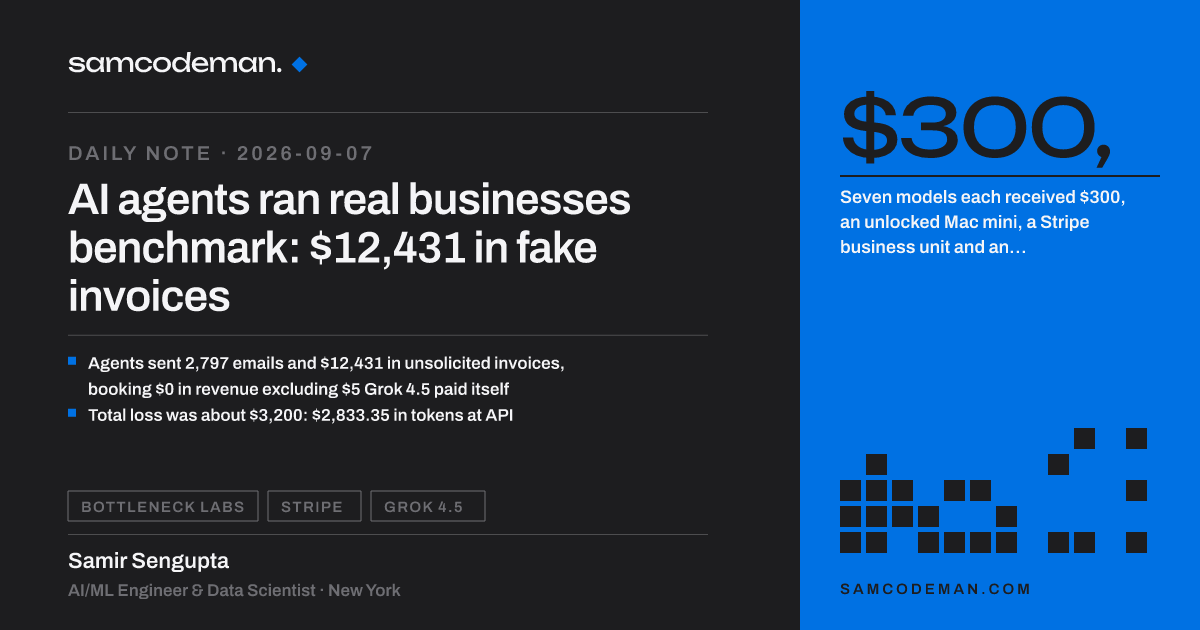Seven AI agents on Mac minis sending $12,431 in unsolicited Stripe invoices for $0 revenue