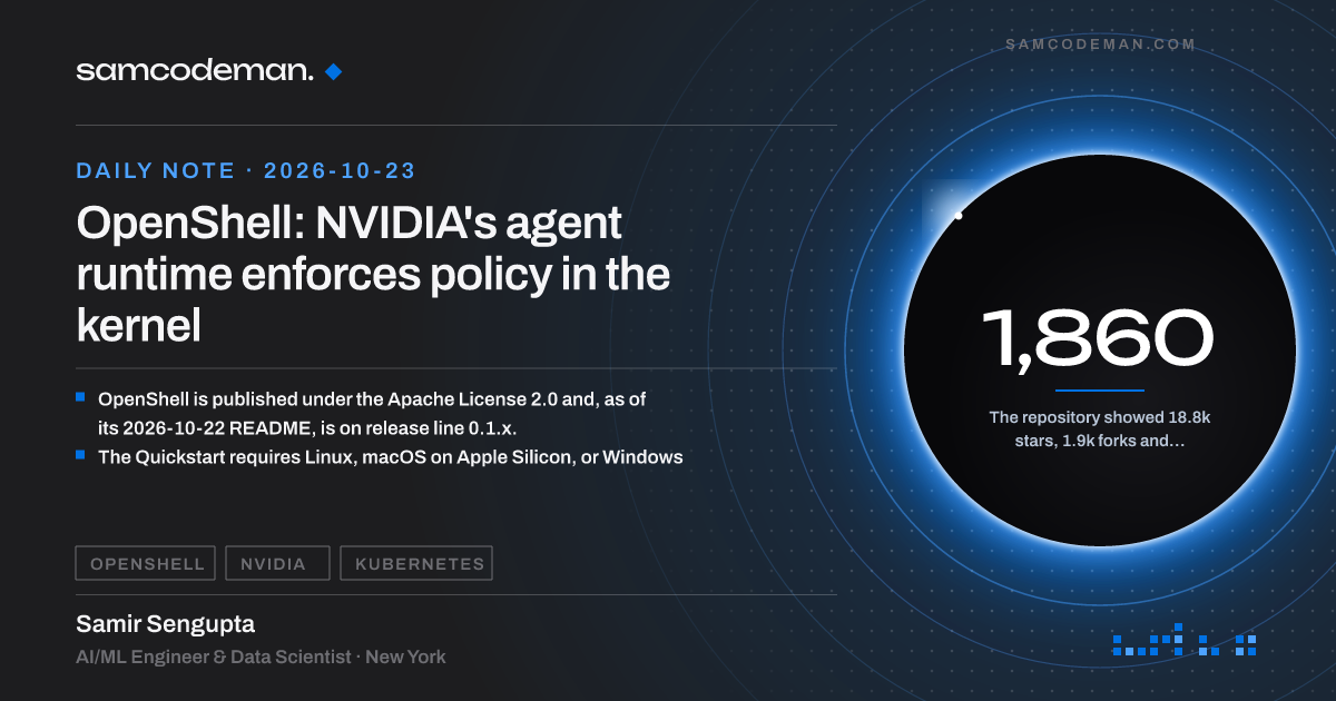 NVIDIA OpenShell agent runtime enforcing kernel file, syscall and egress policy around sandboxed AI agents